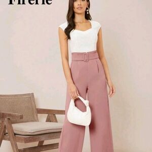 Women's Pink High-Waisted Pants